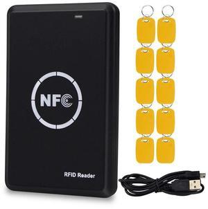 LIBO RFID Duplicator ID/IC Card Reader Writer Encrypted Decoder USB Copier with 125KHz/13.56MHz Dual Frequency Writable Key fobs