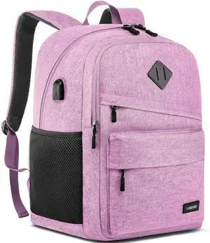 LIBENED School Backpack for Teen Girls, Cute College Backpacks for Women Students Aesthetic Bookbag Large 15.6 Inch Laptop Bag Middle School Back Pack, Pink