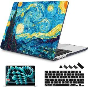 Mektron Designed for 2025/2024/2023 MacBook Air 15 INCH M4 A3241 /M3 A3114 /M2 A2941 Case, Printed Plastic Hard Shell Cover with 15.3" Liquid Retina Display Touch ID, Starry Sky