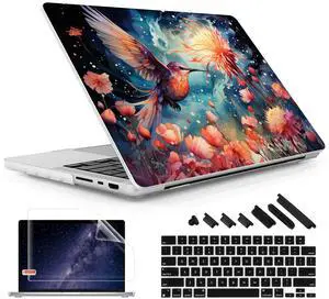 May Chen Case for M4 MacBook Pro 14 inch Models: M4 A3112 A3401 A3185, M3 A2918 A2992, M2 A2779, M1 A2442 2021-2024 Release, Surface Plastic Hard Shell Case & Keyboard Cover, Fireworks P318