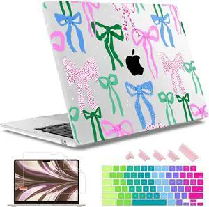 May Chen for M4 MacBook Air 13.6 Inch Case 2025 2024 2023 2022 Release Models: A3240 A3113 M3 A2681 M2, Plastic Hard Shell Case for MacBook Air 13.6" with Retina Display Fits Touch ID, Colorful Bows