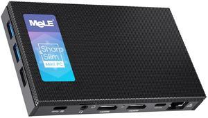 MeLE Quieter4C Mini PC with Win 11 Pro 32GB RAM LPDDR5 512GB, Fanless PC N100 (up to 3.4GHz 4C/4T), Micro Desktop Computer, Support 4K Triple Display, Dual HDMI, All-in-One USB-C WiFi 5 BT5.1 Ethernet
