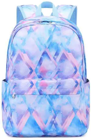 mezhsa Girls School Backpack Elementary Middle Lightning Bookbag Laptop Teenager Waterproof Lightweight 17 Inches (4Blue)