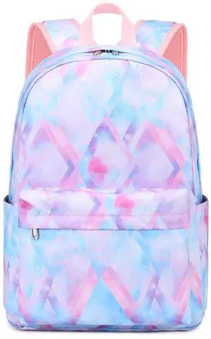 mezhsa Girls School Backpack Elementary Middle Lightning Bookbag Laptop Teenager Waterproof Lightweight 17 Inches (5Pink)