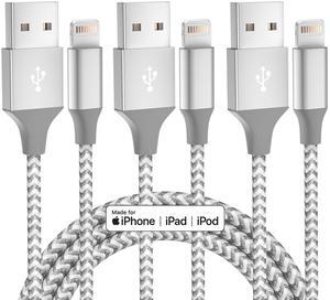 MenoSupp iPhone Charger 3 Pack 10 ft MFi Certified Lightning Cable Fast Charging Cord Compatible with iPhone 14 13 12 11 Pro Max XR XS X 8 Plus SE and More
