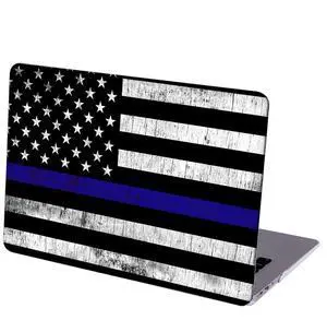 MINGDAO Case Compatible with MacBook Pro 13 inch, Hard Protective Shell with Keyboard Cover (M1 A2338 A2289 A2251 A2159 A1989 A1706 A1708, 2016-2020 Release) - Thin Blue Line Grunge USA Flag