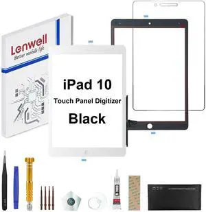 Screen Replacement for iPad 10 10.2" 2022 Touch Glass Digitizer (not LCD) Assembly A2696 A2757 A2777 Premium Repair Kit + Free Install (for iPad 10, Black)