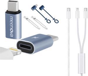 Meenova 60W Lightning to USB C Adapter for iPhone 16 15 Pro Max Plus,Lightning Cable, USB C to Lightning Cable for iPhone 14 Charger Cord
