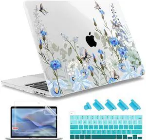 May Chen Compatible with MacBook Pro 16 inch Case 2020 2019 Release A2141 with Touch Bar&Touch ID, Plastic Hard Shell Case with Keyboard Cover + Screen Protector, Tropical Flower S390