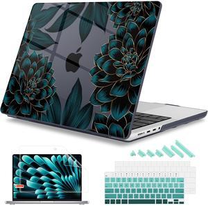 Mektron Case for 2024 MacBook Pro 16" M4 A3403 A3186 Fits M3 A2991 M2 A2780 M1 A2485 (2021/2033) Pro/Max Chips with Touch ID, Hard Shell Plastic Laptop Cover Keyboard Cover Screen Protector, A-Dahlia
