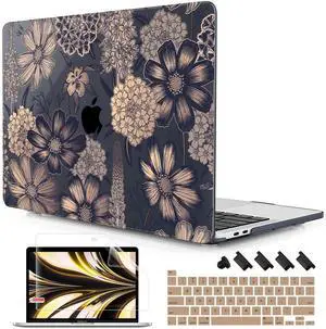 Lepeoac Case for MacBook Pro 13 inch with/Without Touch Bar (2016-2022, M2 A2338 M1 A2289 A2251 A2159 A1989 A1706 A1708), Hard Shell + Keyboard Cover + Dust Plug - Spring Floral