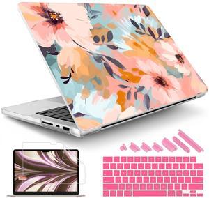 May Chen Case for M4 MacBook Pro 14 inch A3112, M4 Pro A3401, M4 Max A3185, M3 A2918 A2995, M2 A2779, M1 A2442, 2024 2023 2022 2021 Release, Utra-Thin Plastic Hard Shell Case Cover, Spring Flowers