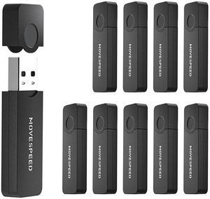 MOVEPEED 16GB Flash Drive Pack 10, Bulk USB 2.0 Flash Drives with Storage Box and Label Stickers, Thumb Drive for Office Data Transfer (10 Pack, Black)