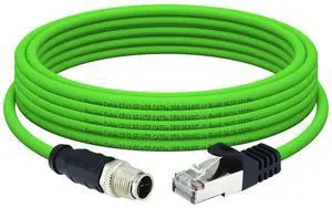 Lonlonty M12 X-Coded 8 Pin to RJ45 Ethernet Cable 10Gbps Cat6A Industrial Ethernet Shielded Cable Waterproof for Cognex and Automation Application SFTP 26AWG 3m 10Ft