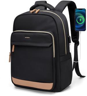 MDODO Laptop Backpack for Women,Travel Backpack with Laptop Compartment,Casual Daypack College Bookbag Computer Work Backpack, Black