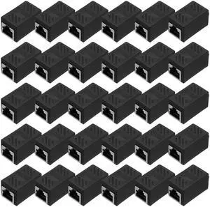 MECCANIXITY 30 Pack RJ45 Ethernet Coupler, Female to Female Cat6 Coupler Ethernet Extension Adapter Network Connector for Cat8/Cat7/Cat6/Cat5e/Cat5,Black