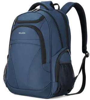 MILADA Travel Backpack For Men Laptop Backpack Women Business Carry On Backpack Airline Approved Fits 16.5 Inch Laptop Bag Work Backpack, Blue