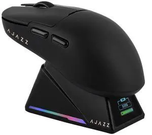 MechLands AJ159 APEX Wireless Mouse, Lightweight Gaming Mice, with Magnetic Charging Design and Display Screen, 42000 DPI, PAW3950 Sensor, BT/2.4G/Wired Connection, 400mAh Battery (Black)