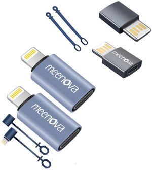 Meenova USB C Female to Lightning USB-A Adapter(30W 1 Pack) USB C Female to USB-a Male Adapter(2 Pack)