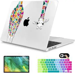 Mektron for 2025 M4 MacBook Air 13.6 Inch A3240 Case Fits 2023 A2681 M2 2024 A3113 M3 Chip with Liquid Retina Display Touch ID, Printed Plastic Hard Shell Cover for MacBook Air 13.6", Giraffe