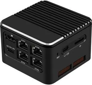 Mrroute M1 Plus Mini Firewall Appliance with i3-N305 Processor, 16G RAM 1TB SSD(up to 2TB) Pocket Desktop PC Win 11, Dual Display HDMI,Type-c, 4 * 2.5G LAN All-in-one/Business Mini Computer