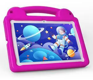 paitanry Kids Tablet 10.1 Inch Android 14 Tablet for Kids, A523 Octa-Core, 8GB+64GB, 5000mAh Battery with Pink EVA Case, Wi-Fi 6 (2.4GHz & 5GHz), Parental Control, GMS