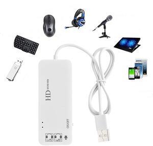 PEIYUI USB Hubs Audio Adapter External Stereo Sound Card with 3.5mm Headphone & Microphone and USB Jack for Windows, Mac, Linux, PC, Laptops, Desktops, PS4 Computer External USB (6-in-1, White)