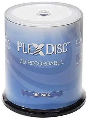 PlexDisc CD-R 700MB 52X White Thermal Hub Printable - 100 Disc Spindle (FFP) - 631-415-BX