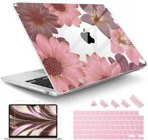 May Chen for MacBook Air 13.6 inch Case A3240 A3113 A2681 M4 M3 M2 Chip, 2025 2024 2023 2022 Release, Ultra-Thin Plastic Hard Shell Case for MacBook Air 13.6" with Retina Display, Gerbera