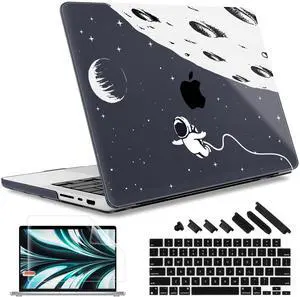 May Chen Case for M4 MacBook Pro 16 inch A3403 Max A3186, M3 A2991 M2 A2780 M1 A2485 Pro Max 2024 2023 2022 2021 Release, Plastic Hard Shell Case with Screen Pretector&Keyboard cover, Astronaut Flight