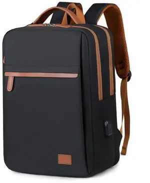 Laptop Backpack,Business Travel Anti Theft Slim Durable Laptops Backpack with USB Charging Port,Water Resistant College Computer Bag for Women & Men Fits 15.6 Inch Laptop and Notebook-Black