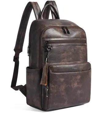 Mroede Laptop Backpack for Women 15.6 inch Laptop Leather Backpack Fashion Computer Backpacks for Work Travel College