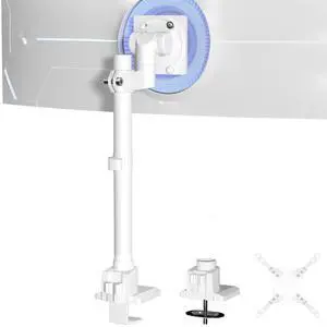 Monitor-Arm Ultrawide Heavy Duty 24-57'' - Aluminum Single Monitor Mount Holds up to 59.4lbs, Adjustable Desk Mount Stand, VESA75/100/200mm, White