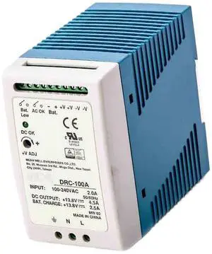 FerroFab DRC-100A 100W 13.8V 4.5A Single Output Enclosed AC-DC Power Supply with Battery Charger & UPS Function, for Security Systems, UL Certified