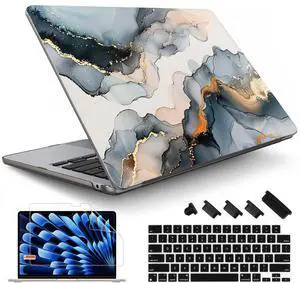 May Chen for MacBook Air 13.6 inch Case A3240 A3113 A2681 M4 M3 M2 Chip, 2025 2024 2023 2022 Release, Ultra-Thin Plastic Hard Shell Case for MacBook Air 13.6" with Retina Display, Fluid Shapes