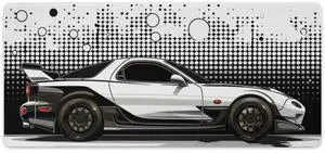 QEOPGNE Car Gaming Mouse Pad Large Mousepad R34 Black and White Minimalist Art JDM Sport Car Big Computer Desk Mat Desk Pad for Keyboard and Mouse Mat Non-Slip Base 40x90cm