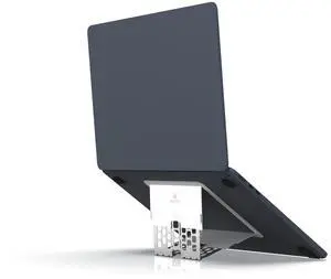 MAJEXTAND Paper-Thin Stand for MacBook, Laptop Riser, Slim Portable Ergonomic Ventilated Stand, 6 Adjustable Heights from 2.1" to 3.6", Compatible with Laptops Up to 18, US Patented (Snow White)