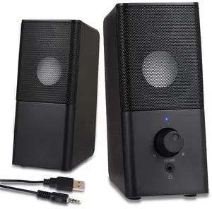 Bingxue H21 Classic Computer Speakers for Desktop PC, Full Stereo Sound, USB-Powered, Gaming Speaker with 3.5mm Aux Multimedia for Laptop/Desktop/Tablets/Phone(Black)