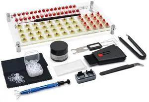 YIMAGUJRX RUNJRX 32 Switches Acrylic Lube Station,Keyboard Lube Kit,Switch Opener,Switch Lube,Switch Puller,Keycap Puller,Switch Lube Tool for Custom Mechanical Keyboard (12Pcs)