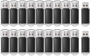 RAOYI 20 Pack 2GB USB Flash Drive Bulk USB 2.0 Memory Stick Thumb Drive Pen Drive Bundle-Black