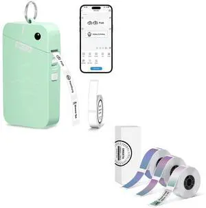 ORGSTA S001 Label Maker Machine with Tape, Portable Bluetooth Label Maker for Home and Office Organization, Thermal Label Printer Mini Label Maker with 3 Roll Label Tapes - Gradient