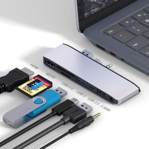 Surface Laptop 1/2 Docking Station with 4K HDMI, USB 3.0/C, USB 2.0, SD Card Slot, TF Card Slot, 3.5 Audio Port, Only for Surface Laptop Gen 1 Gen 2