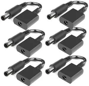 Tip Adapter Cable Female 4.5mm Smart Tip Converter to 7.4mm Tip Cord New to Old for HP DV4 DV5 DV6 DV7 zbook 15 17 G1 G2 EliteBook 850 750 820 720 G1 G2 for Dell Latitude e6430 e7270 e7470-6PCS