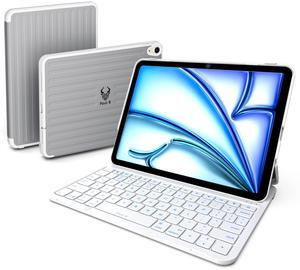 PAUL B for iPad Air 11 Inch Case with Keyboard,Air 6th/Air 5th/Air 4th Generation Keyboard Case-Backlit,10.9 Inch Air Generation Case with Keyboard,iPad Keyboard Case Auto Wake/Sleep (Glacial Silver
