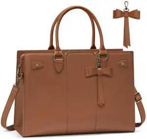 Laptop Bag for Women 15.6 Inch Laptop Tote Bag Waterproof Pu Leather Work Bag Computer Briefcase Office Teacher Handbag
