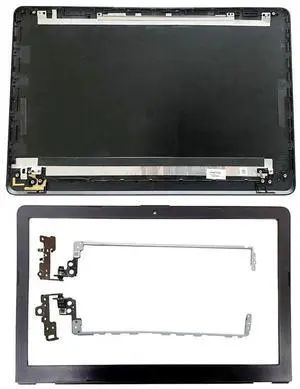 RGBBYTE LCD Back Cover & Hinges & Front Bezel for HP 15-bsxxx 15-bs013dx 15-bs020wm 15-bs212wm 15-bs289wm 15T-BS 15-bwxxx 15-bw011dx 15-bw017cl 15-bw053od 15Z-BW 924899-001 925297-001 924925-001 Black