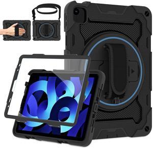 ROSROME For iPad Air 5th 4th Generation 10.9 inch Case with Screen Protector [15ft Drop Protection] iPad Pro 11 Case 4th 3rd 2nd 1st Gen (2022 2021 2020 2018) for Kids W/ 360 Stand Hand/Shoulder Strap