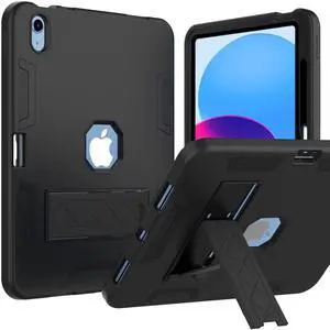 Puxicu Case for iPad (A16) 11th 11 inch 2025 / 10th Generation 10.9" 2022, Heavy Duty Rugged Protective, Cover for iPad 10th Gen/11th Gen, Black