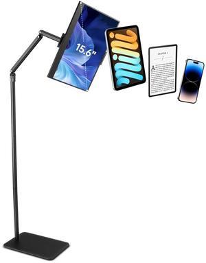 Tablet Floor Stand for ipad,Kindle,Portable Monitor Floor Stand Holder for 15.6'',16'',Overhead Bed Tablet Phone Mount Stand for Kindle,Work with 4.7''-12.9'' iPad Pro Ai Mini,Samsung Tab,Surface Pro