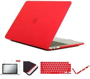 Se7enline Compatible with 2021-2024 MacBook Pro 14 inch Case Hard Shell Cover for Mac Pro 14-inch A2442 A2779 A2918 A2992 A3112 A3401 M4 M3 M2 M1&Keyboard Skin &Screen Protector &Dust Plug,Red